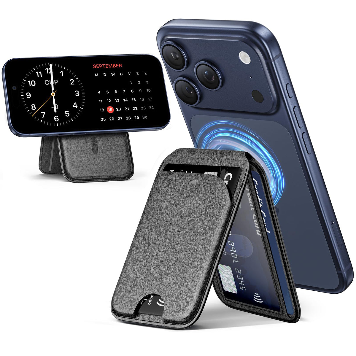 QYQBOON Mag-Safe Wallet demonstrates strong adsorption on iPhone for secure use