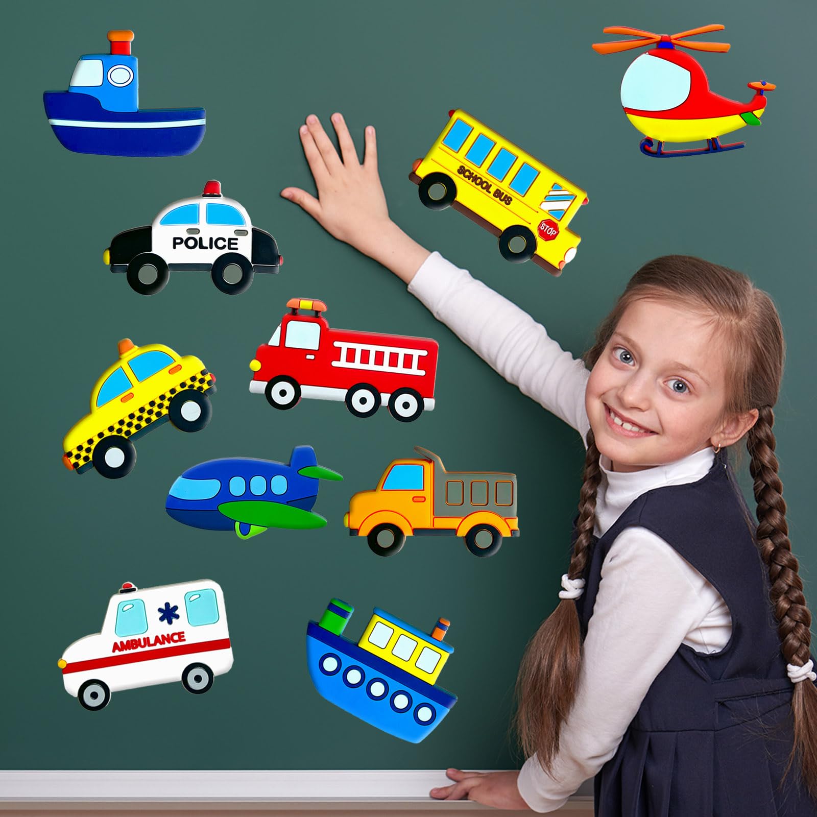 QZCPGP transportation magnets train on fridge supports fine motor skills through placement