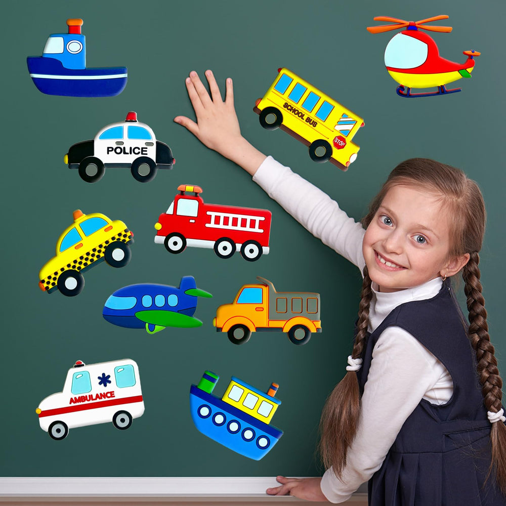 QZCPGP transportation magnets train on fridge supports fine motor skills through placement
