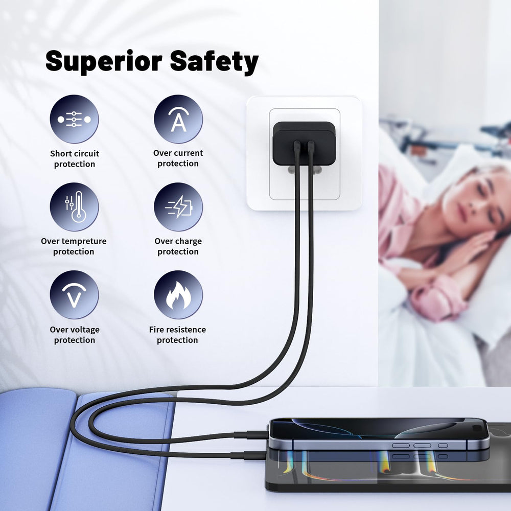 QZIIW charger close-up shows smart protection features