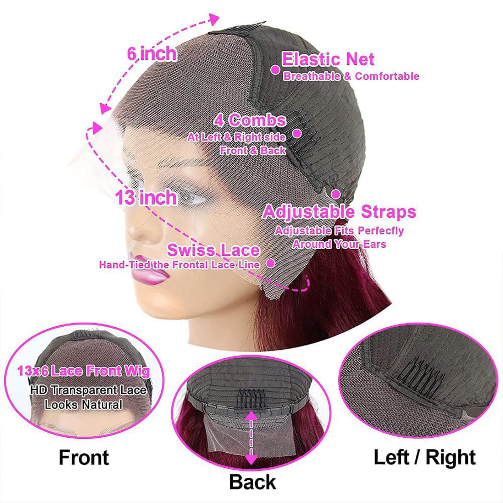 QZOQZO HD transparent lace front wig for breathable wear and realistic scalp.
