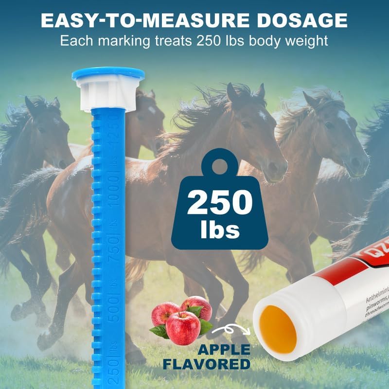 QZQAB Ivermectin horse paste packaging back label with dosing info.