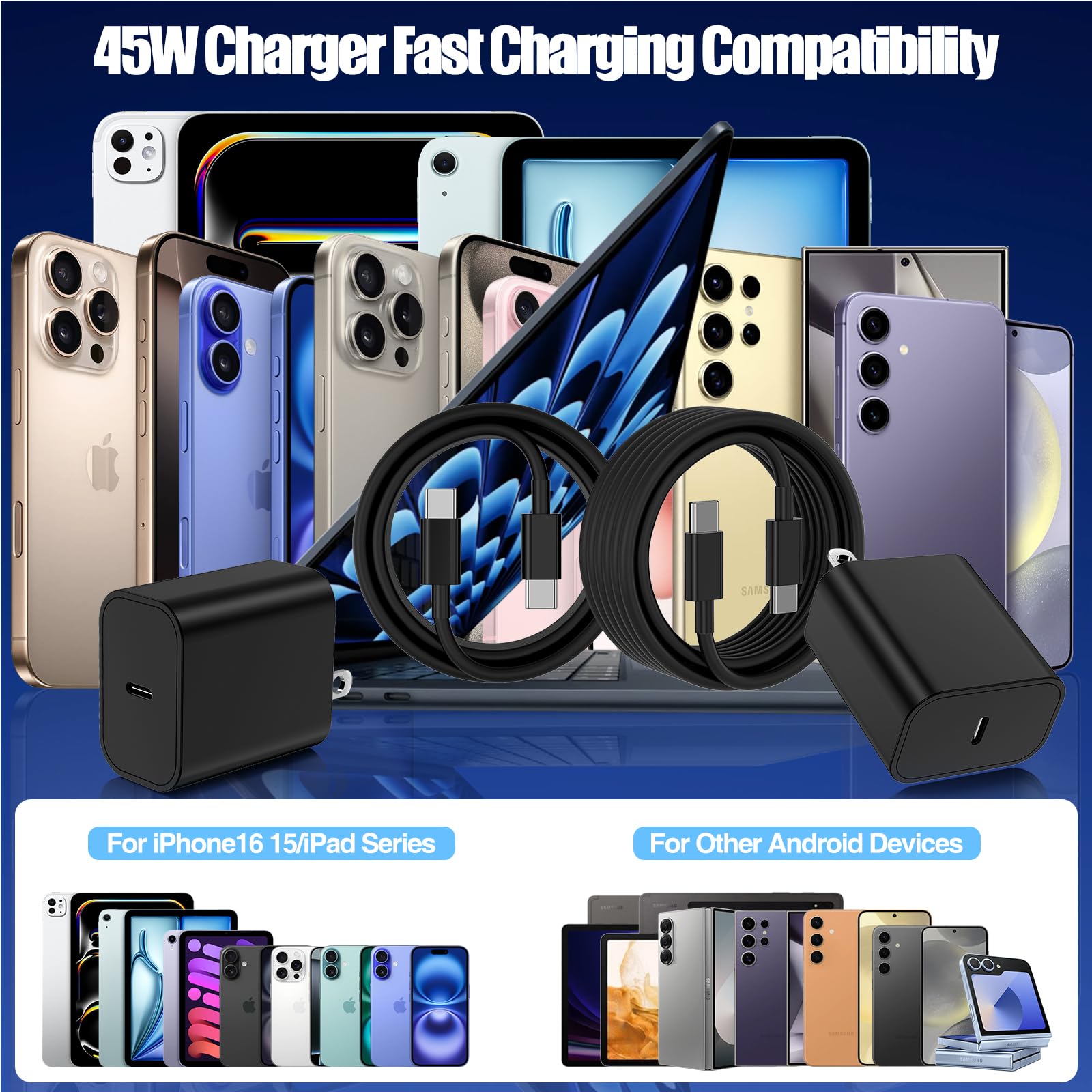 QZVOO packaging with two chargers and two cables