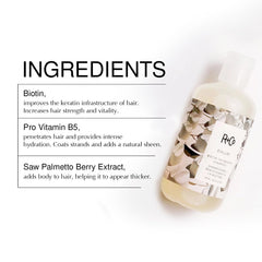 R+Co Dallas conditioner close-up reveals soft, voluminous hair texture.
