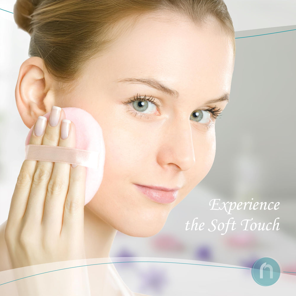 R-NEU plush puff close-up for smooth, even coverage
