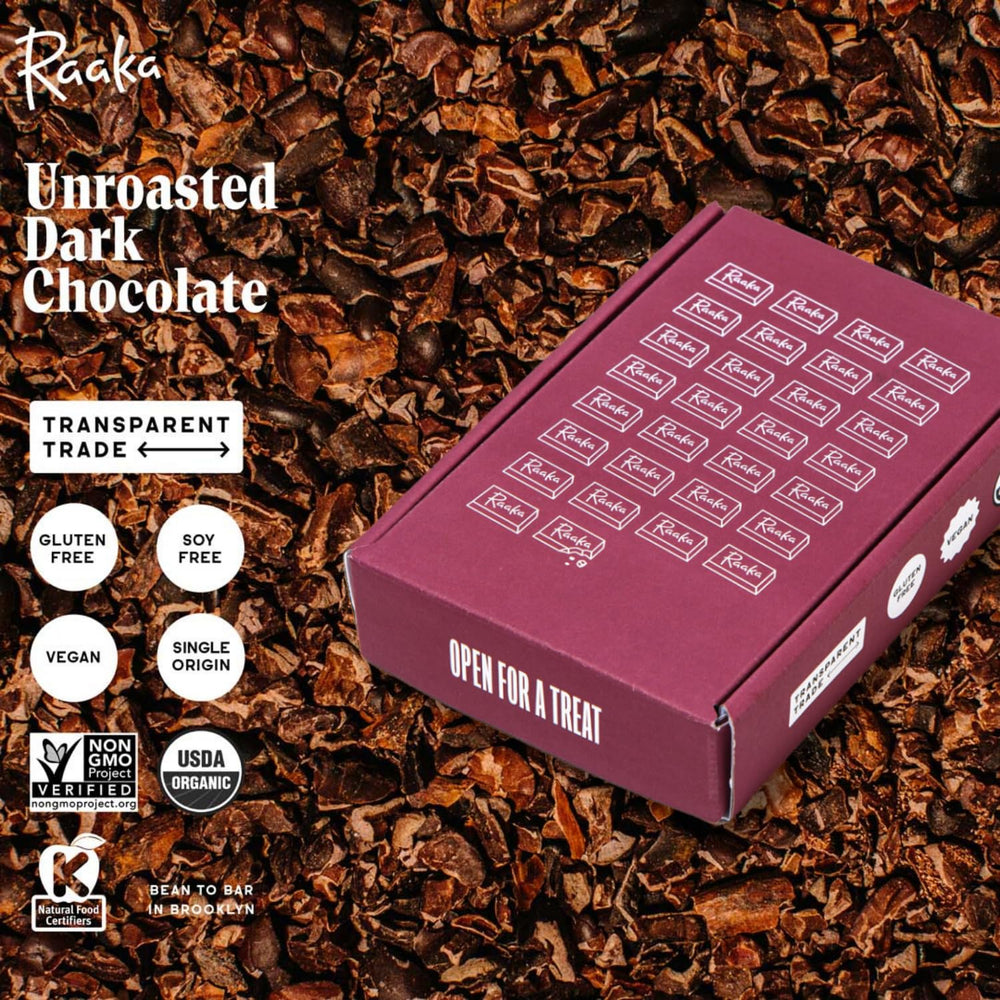 Raaka organic non-GMO labels underline certified organic and kosher status.