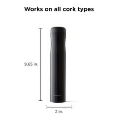 Rabbit electric corkscrew close-up showing a sleek cordless design in action