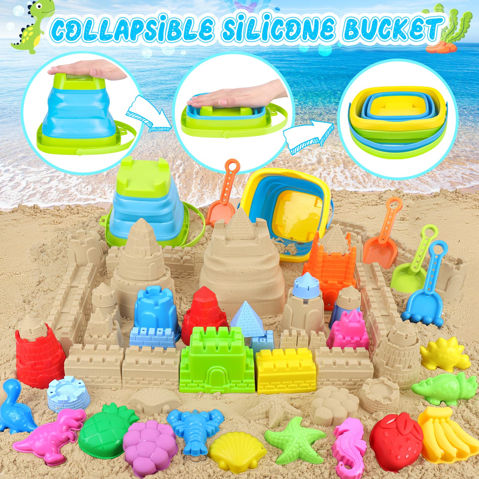 RACPNEL mesh beach bag shown with toys for quick drying