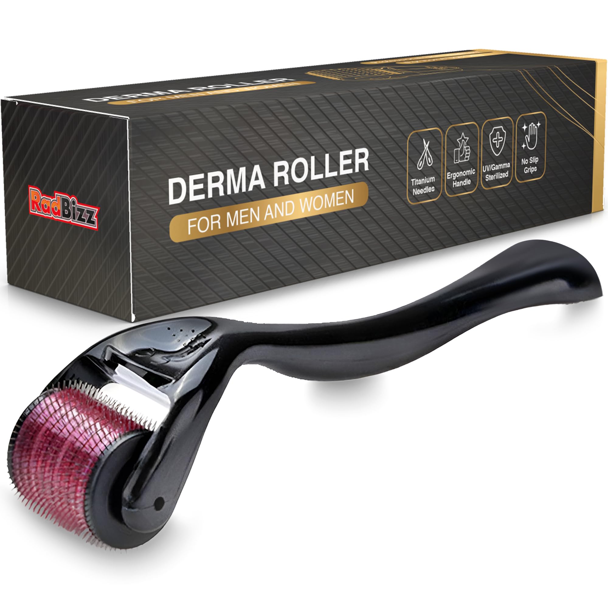 RadBizz Derma Roller 0.25mm needle closeup for precise micro-needling