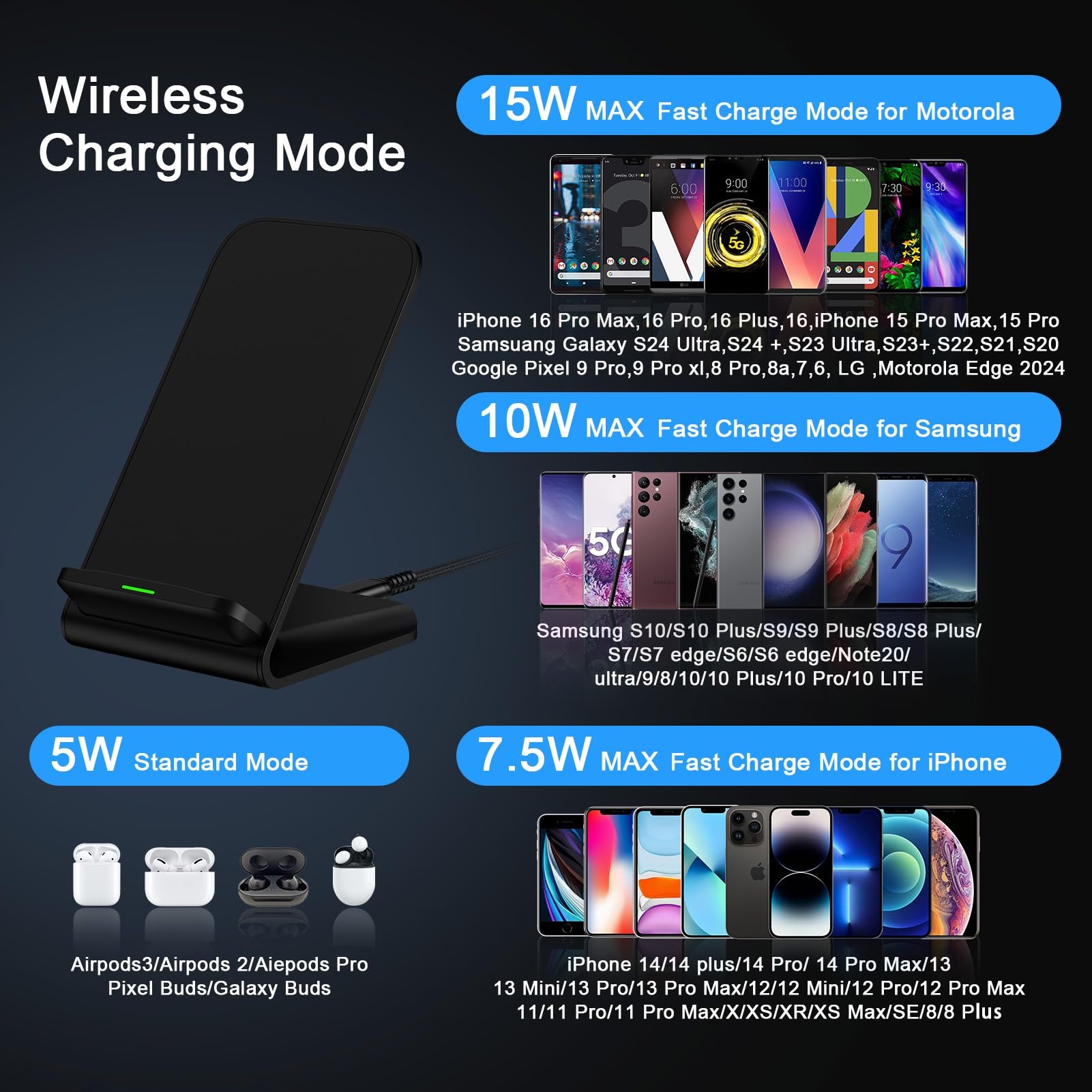 Radidi Samsung S25 wireless charger stand bedside setup for easy night charging