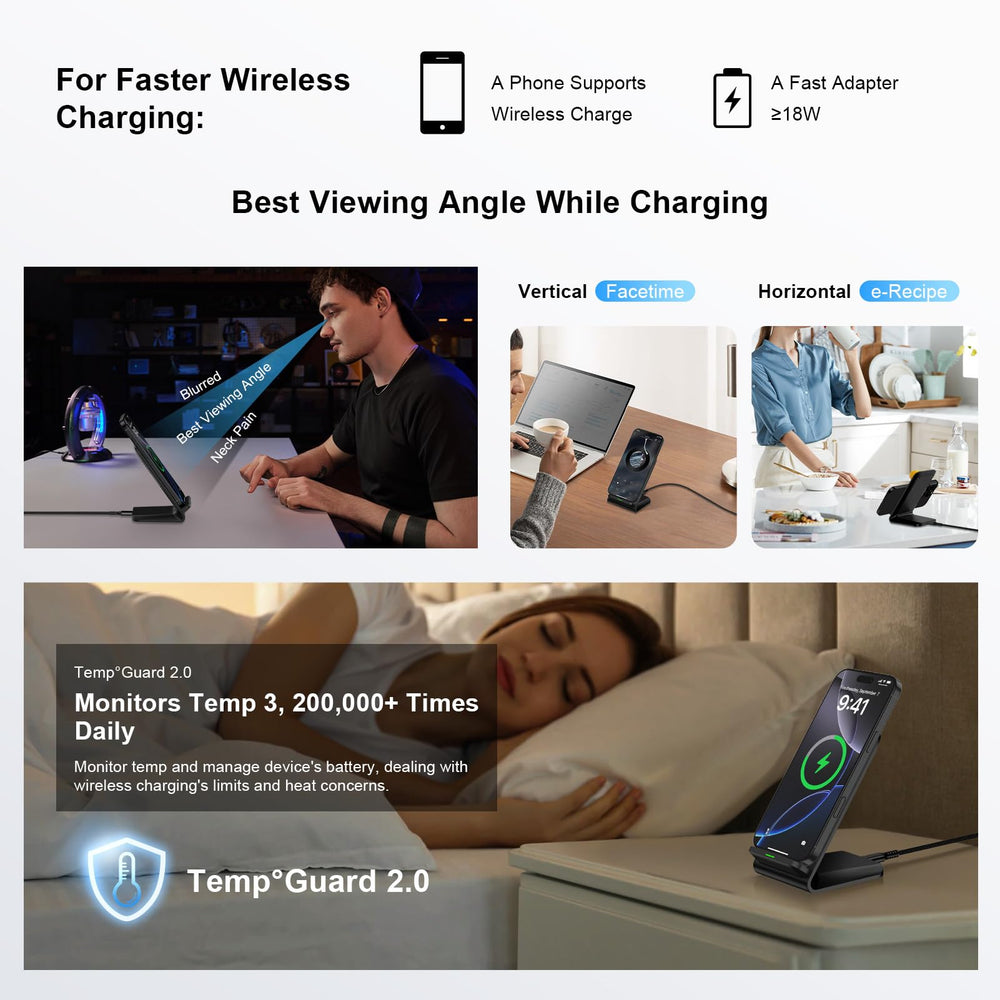 Radidi Samsung S25 wireless charger stand, charging in landscape mode for video watching