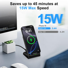 Radidi Samsung S25 wireless charger stand, top view showing non-slip surface for stable charging