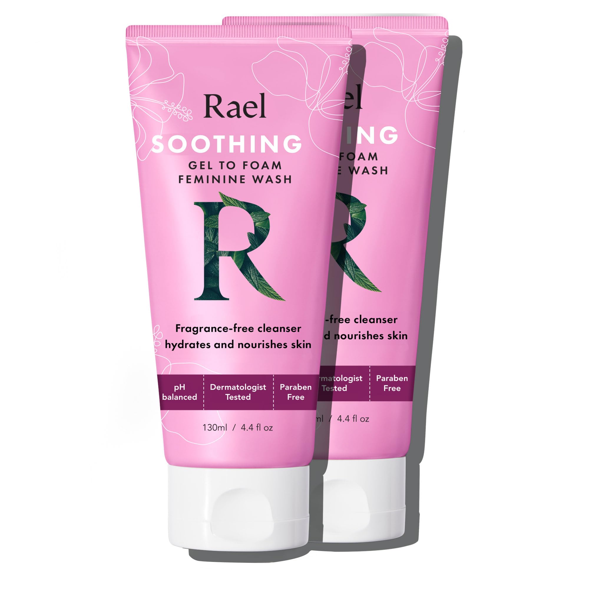 Rael Feminine Wash bottle showing gentle daily cleanse for sensitive skin