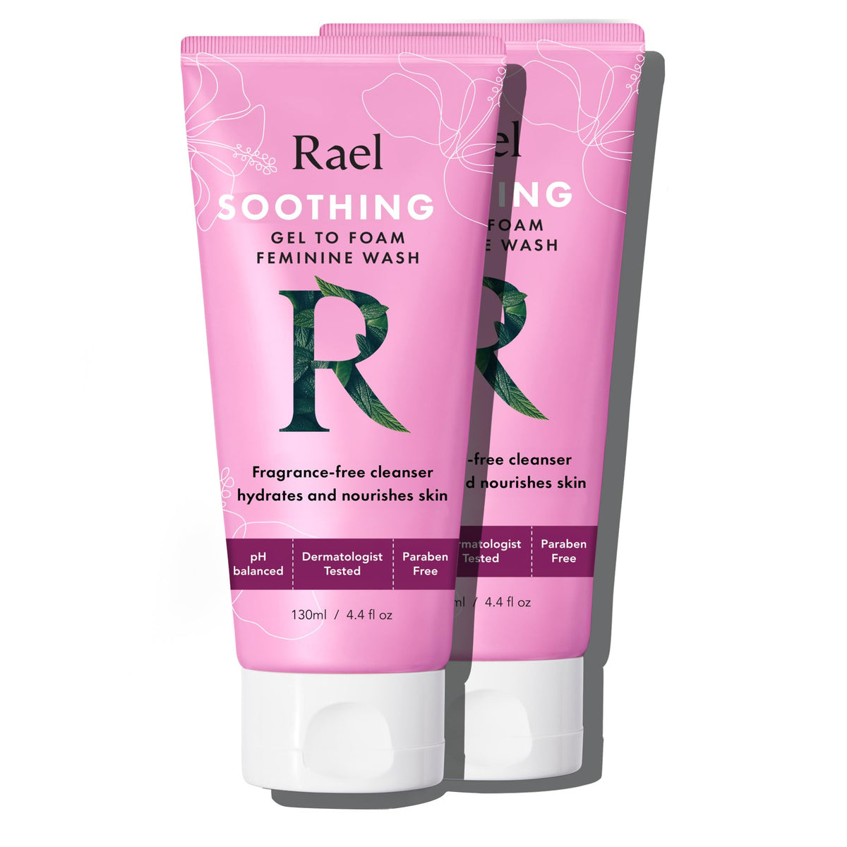 Rael Feminine Wash bottle showing gentle daily cleanse for sensitive skin