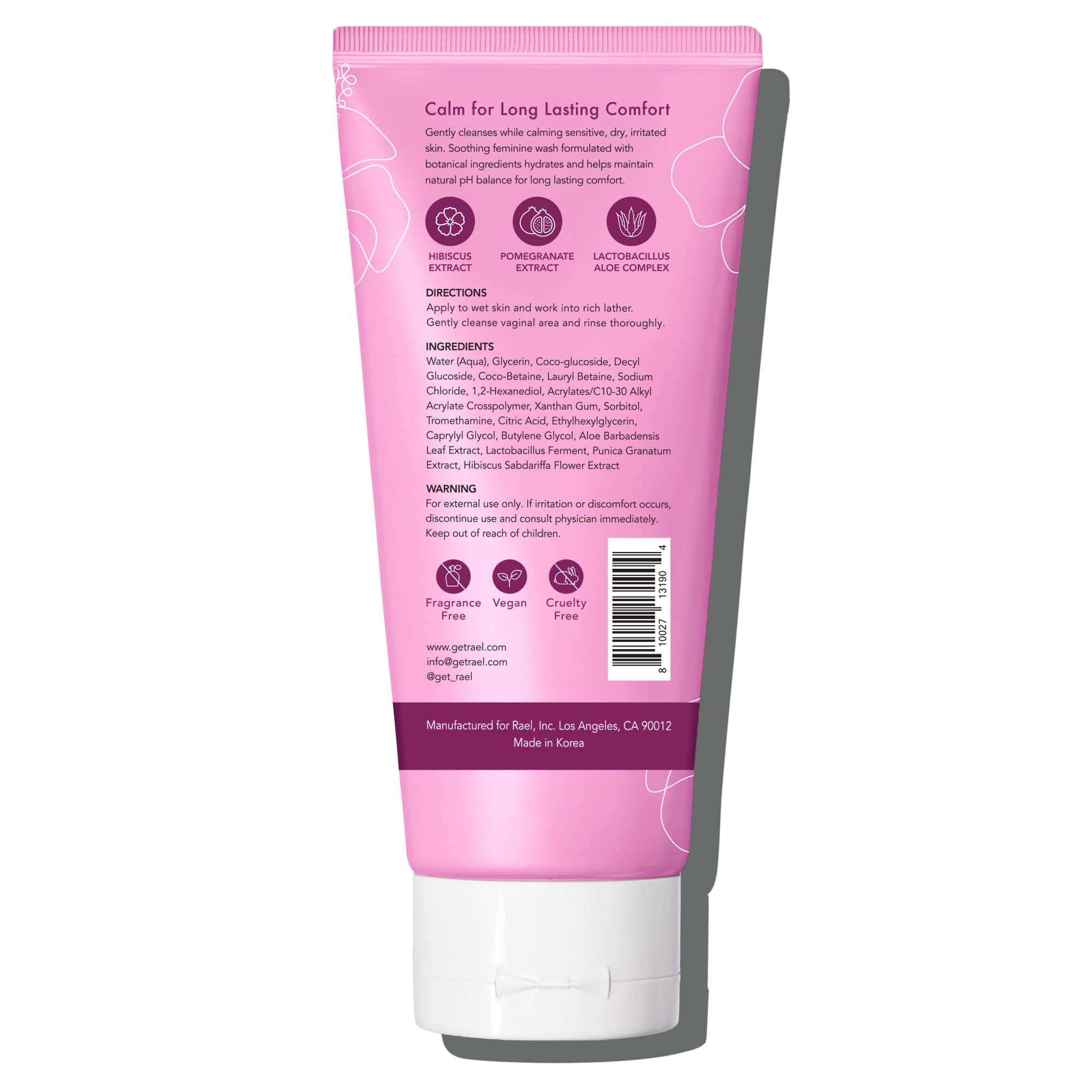 Rael Hibiscus Extract visual highlighting calming botanical care