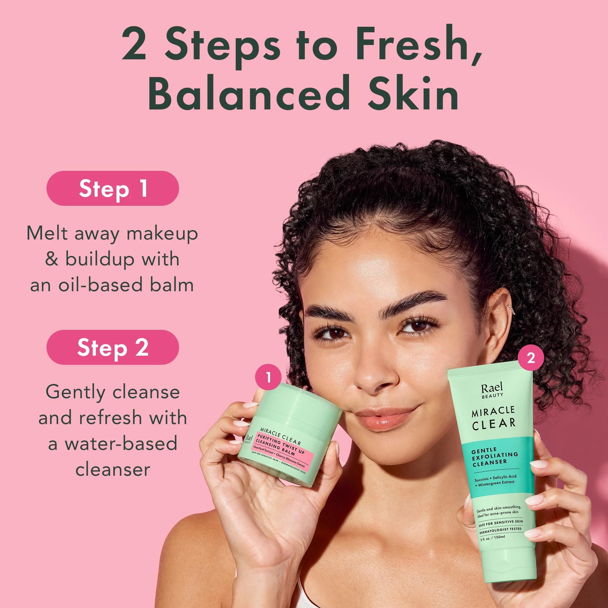 Rael Miracle Clear cherry blossom extract supports a radiant-looking complexion.