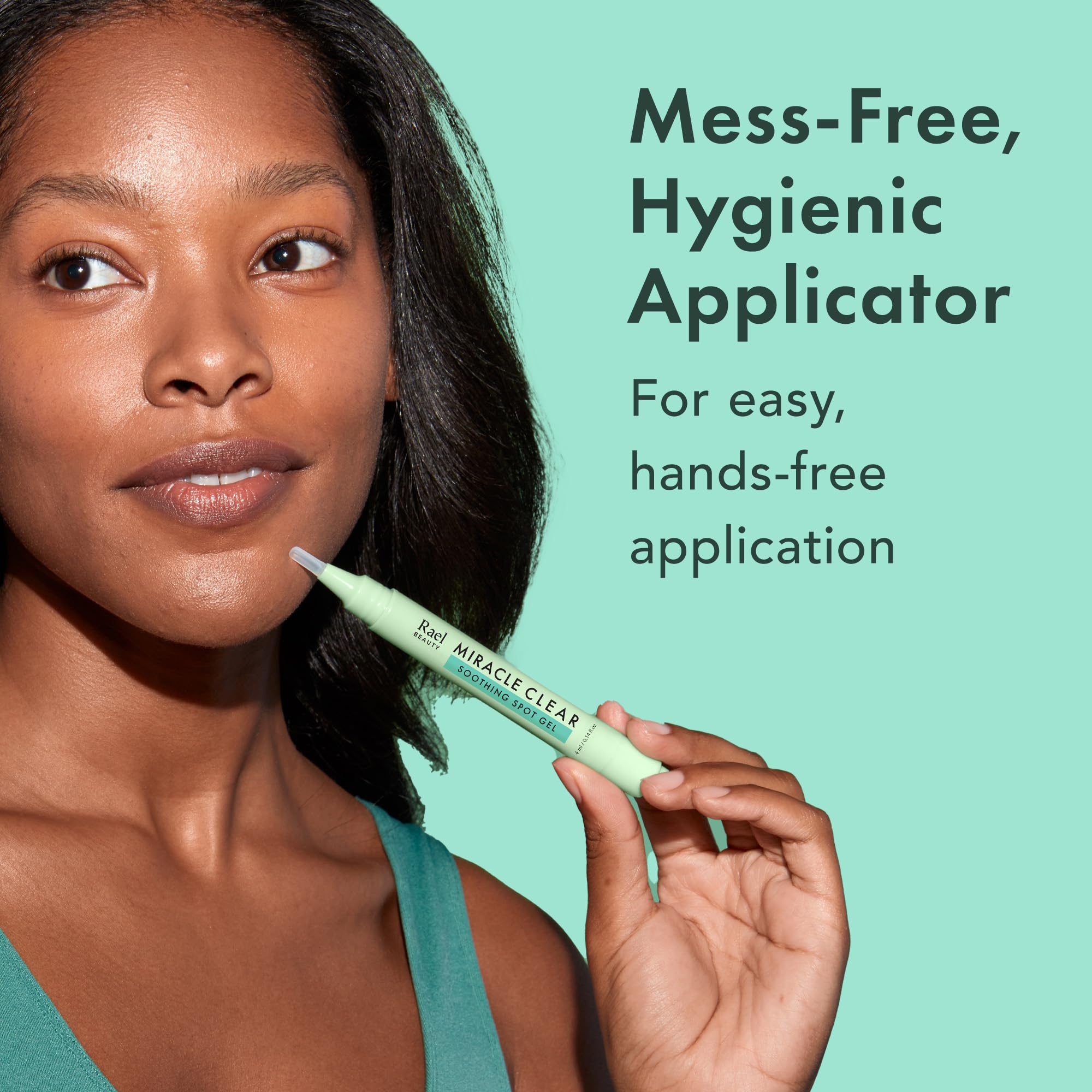 Rael Miracle Clear Spot Gel dispensing action promotes hygienic, hands-free application