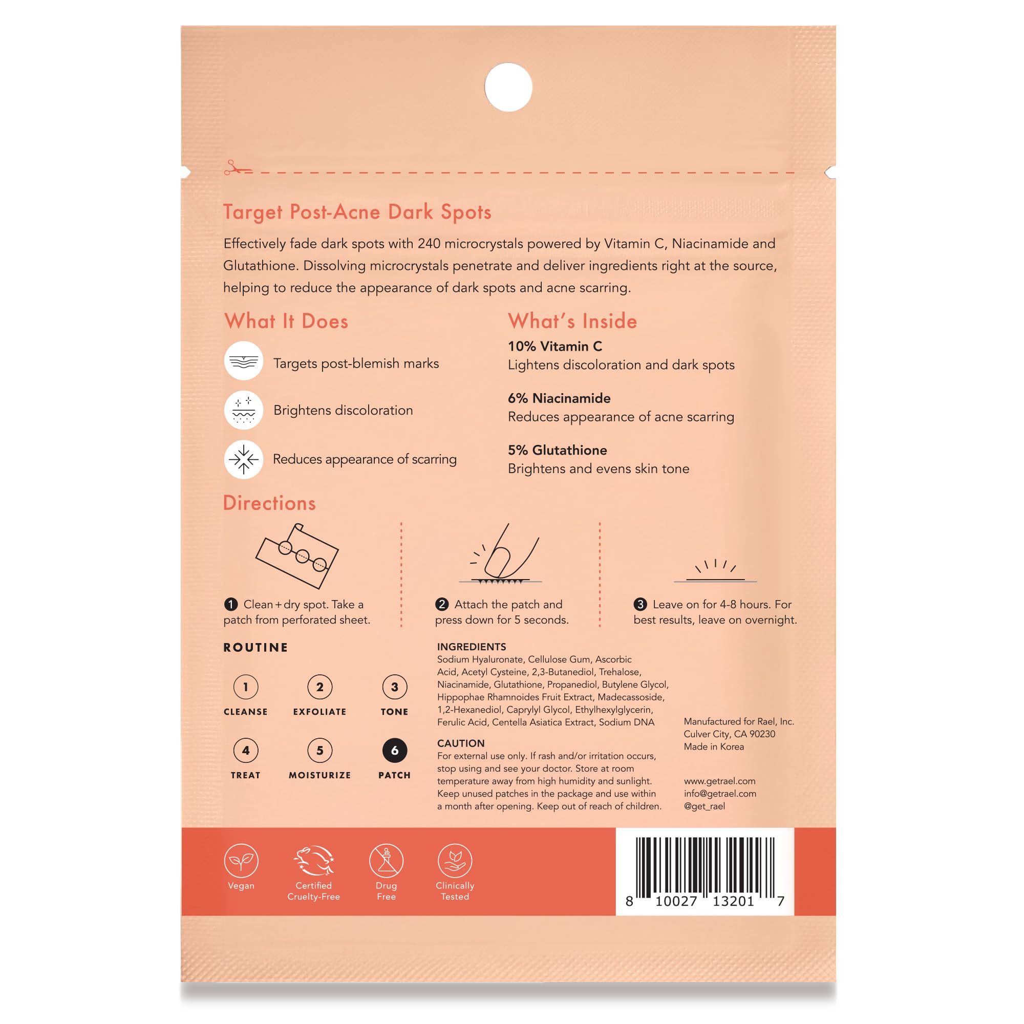 Rael 9-count pack display emphasizes portable post-blemish care