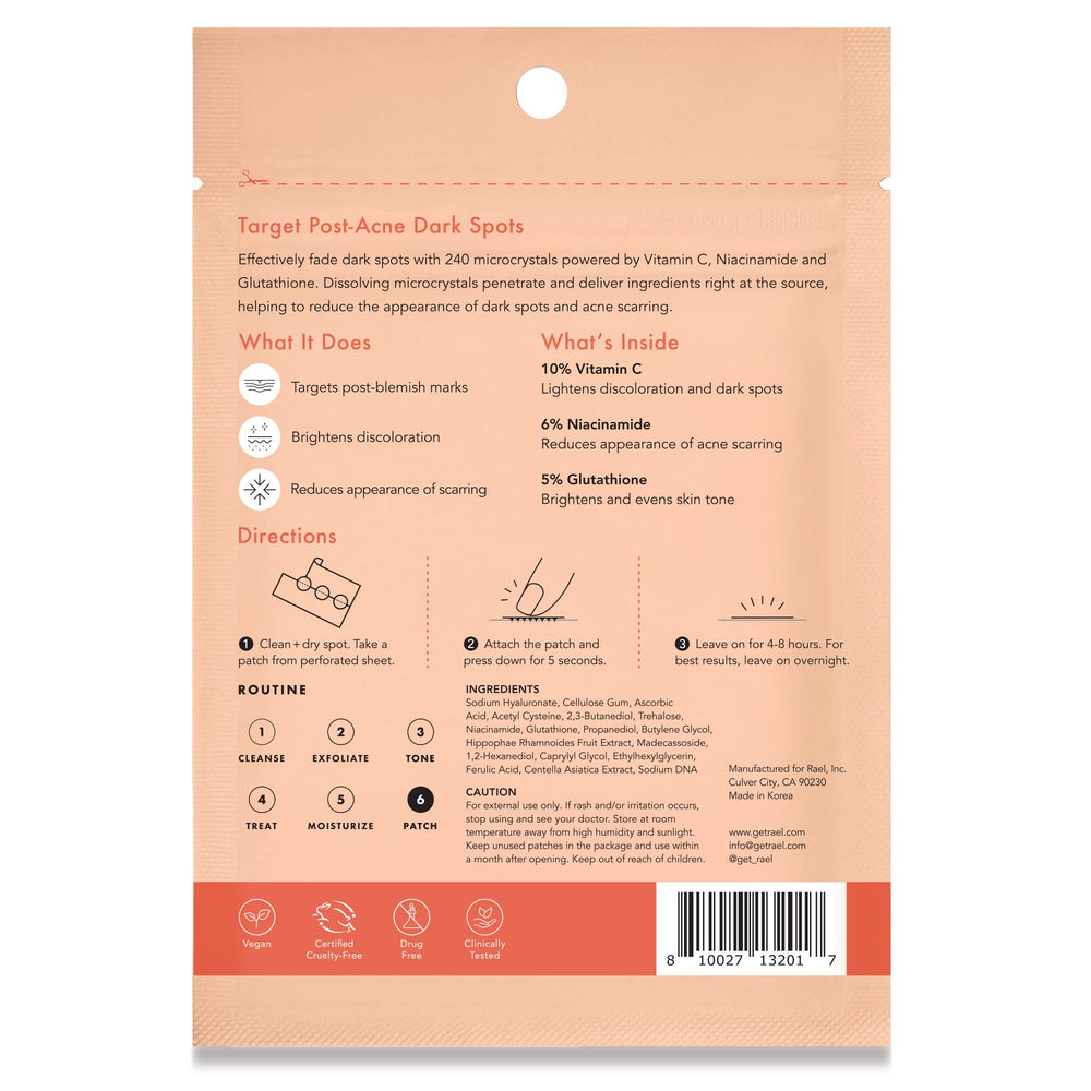 Rael 9-count pack display emphasizes portable post-blemish care