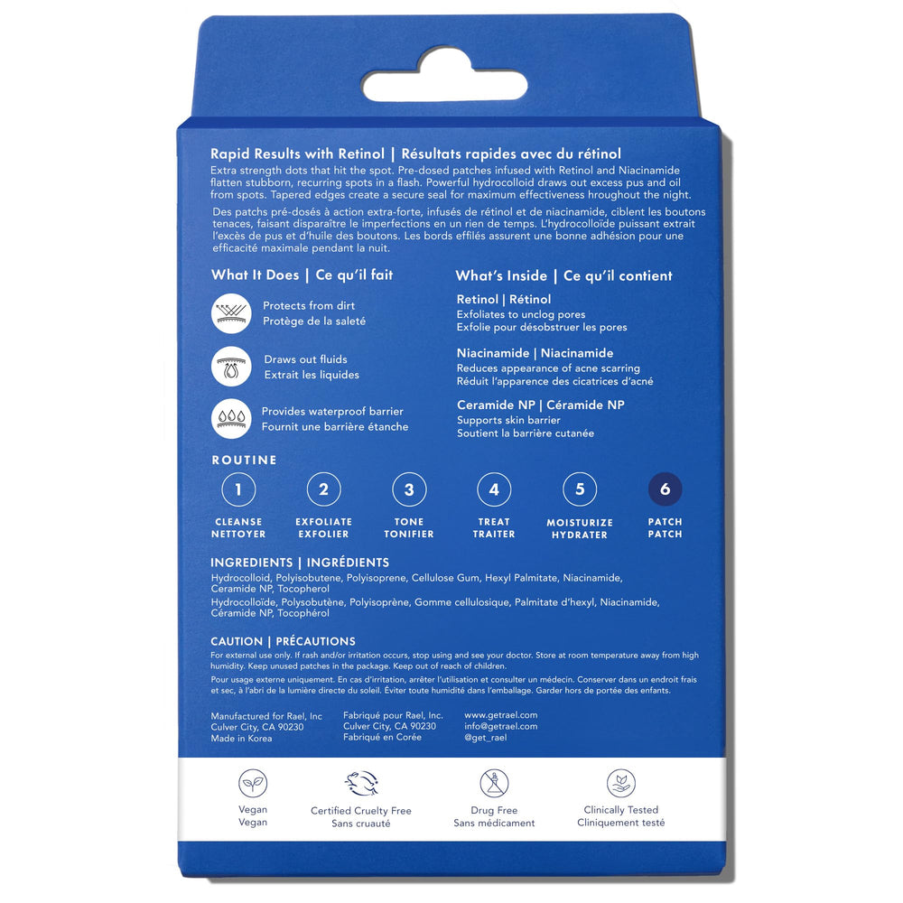 Rael pimple patches closeup highlights protective layer shielding from irritants.