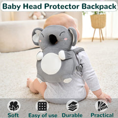 Raelitego crawling safety backpack helps reduce head impact during play