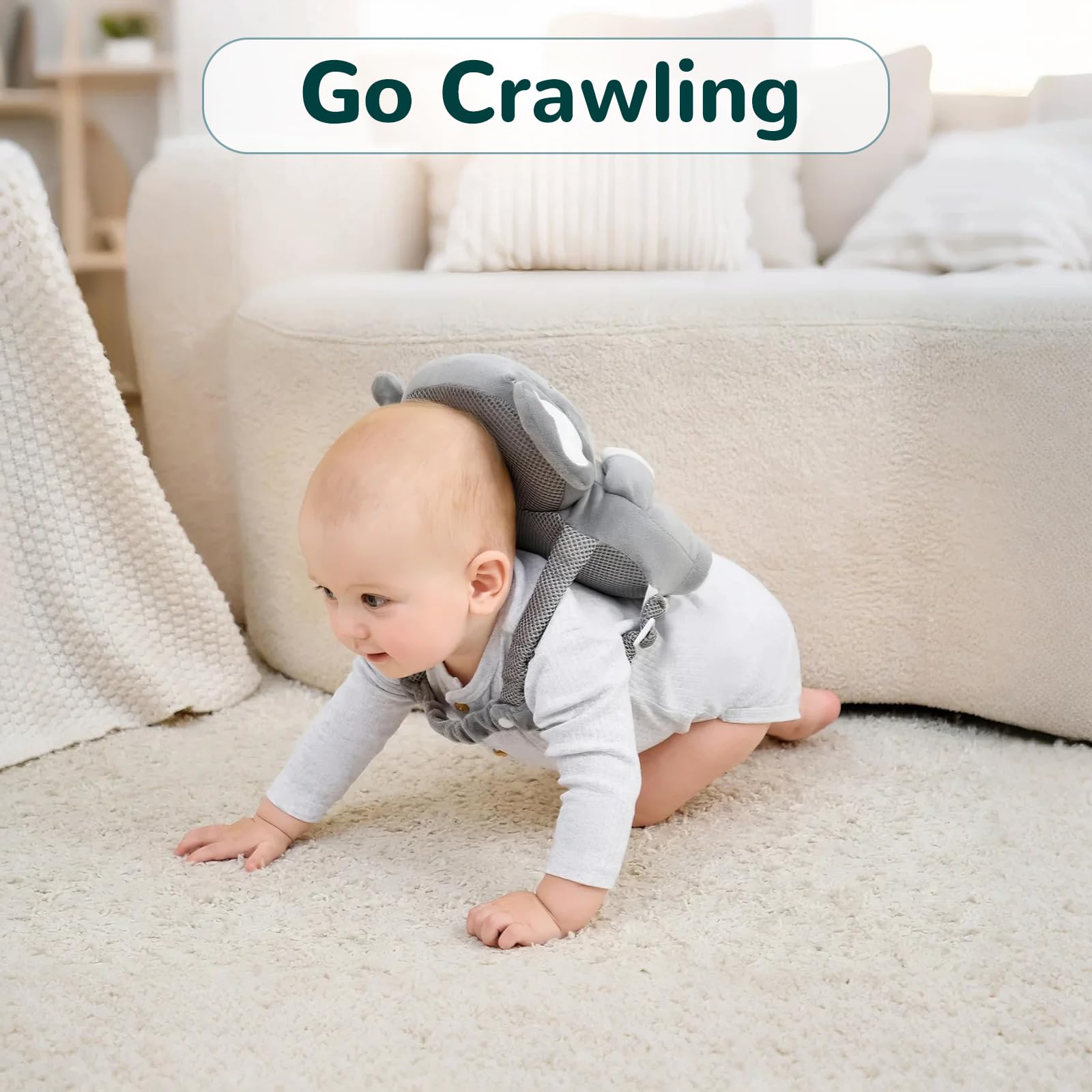 Raelitego toddler harness with adjustable plush straps for growing from crawl to walk