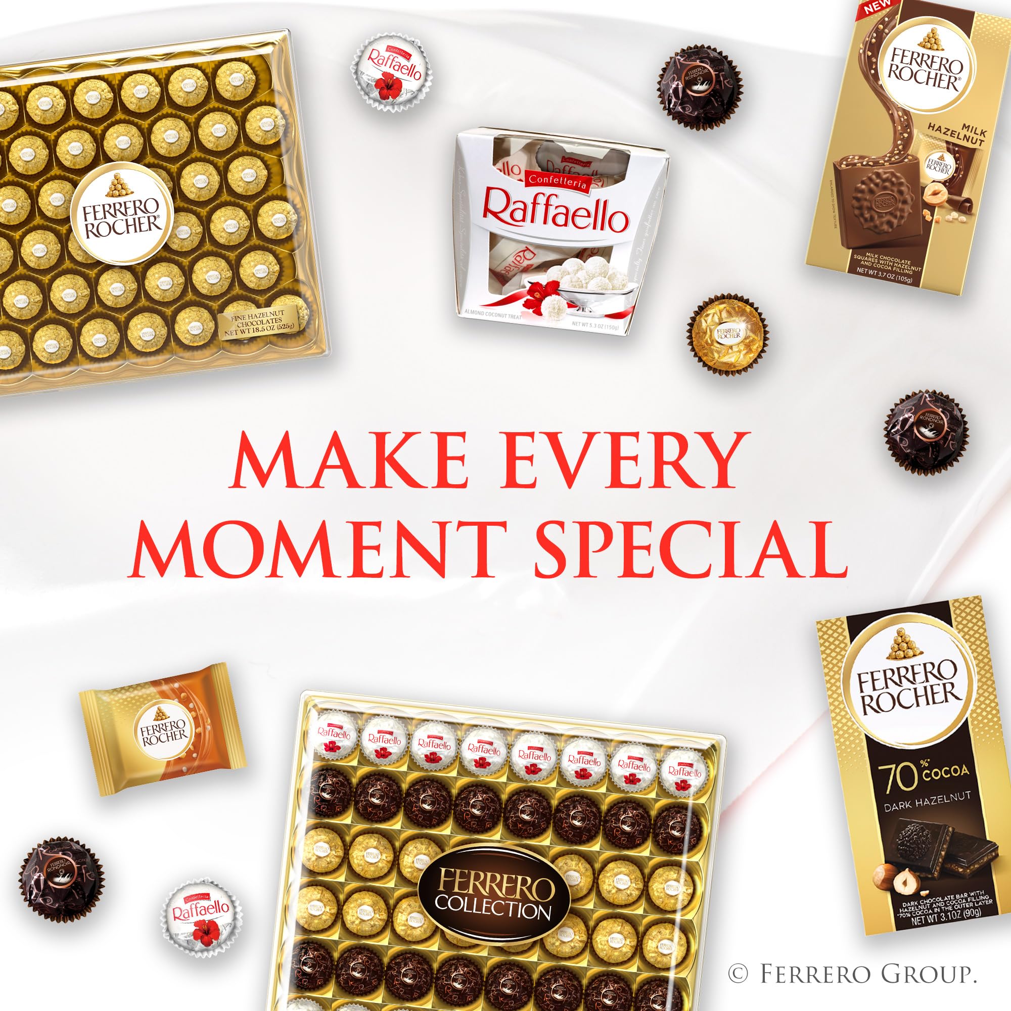Raffaello individually wrapped candies for easy sharing