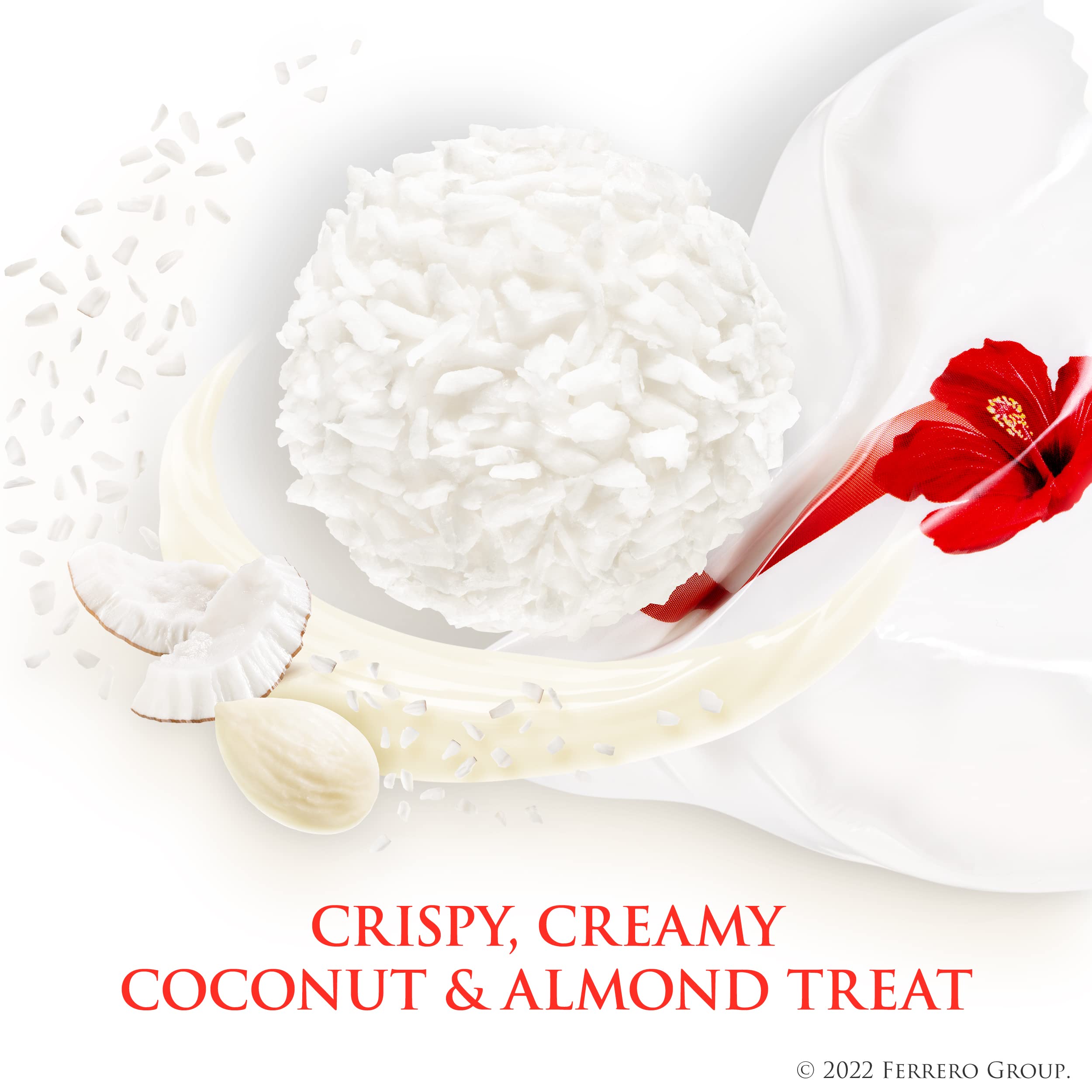 Raffaello praline with white almond and coconut flakes center