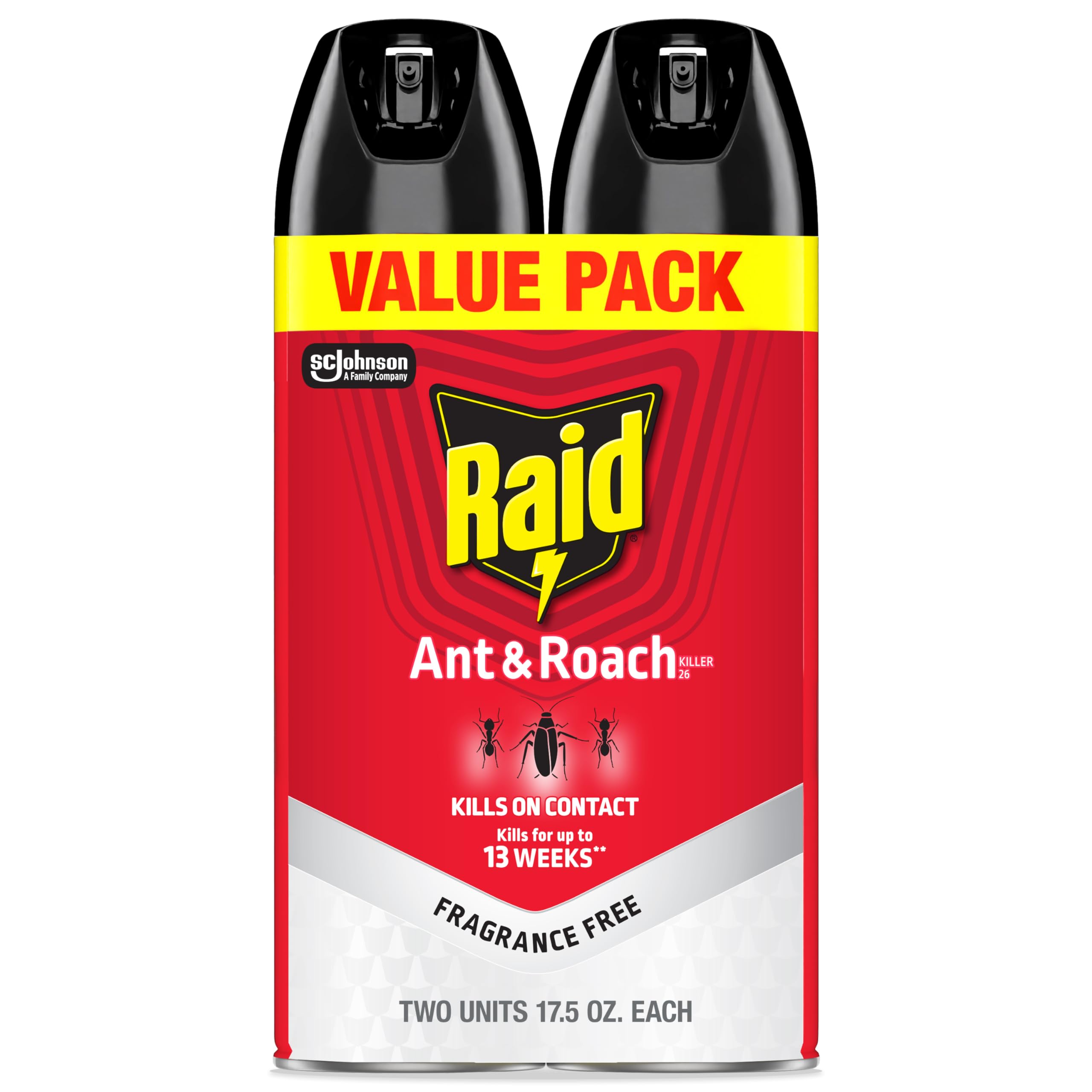 Raid Ant & Roach Killer 26 bottle front view for fragrance-free pest control at home