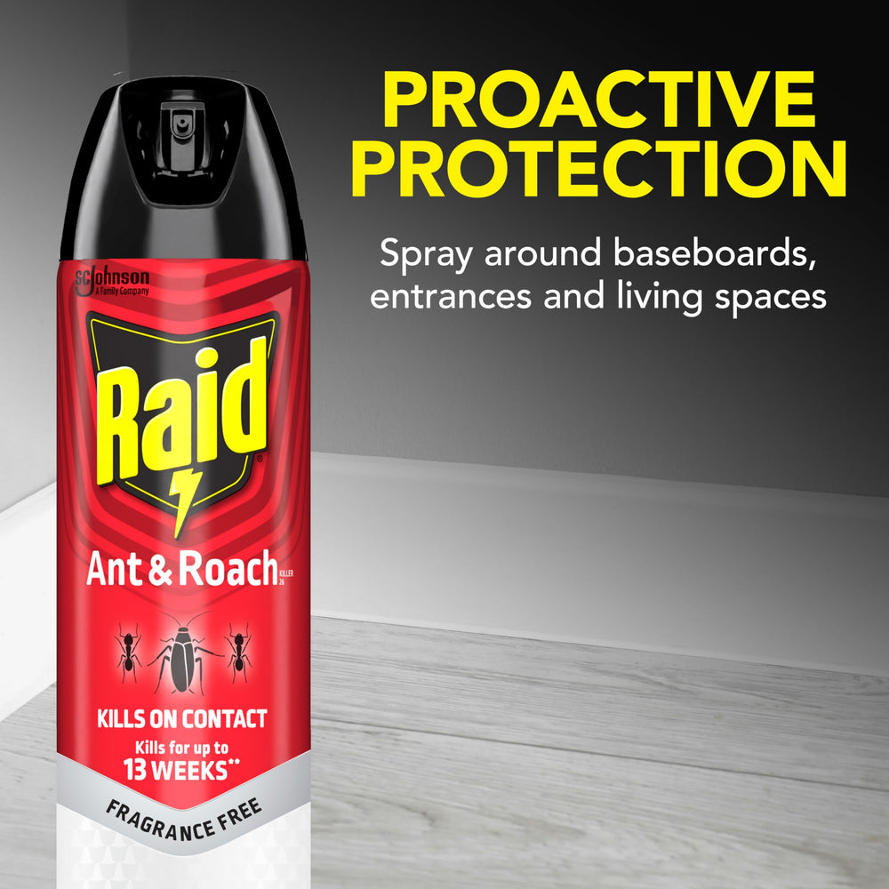 Raid Ant and Roach Killer application on surfaces easy home pest treatment