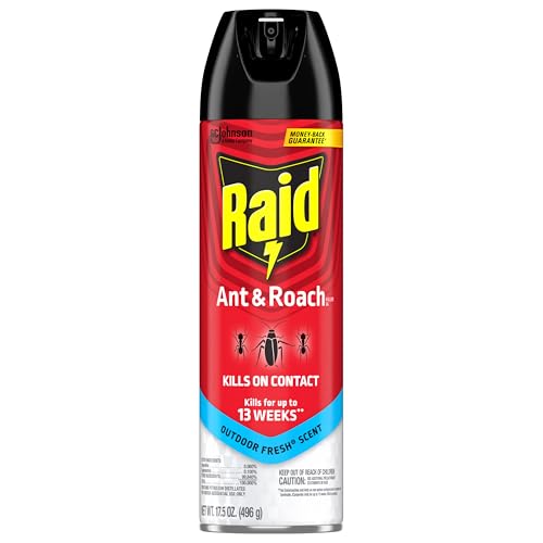 Raid Ant & Roach Killer targets silverfish and crickets for home control.