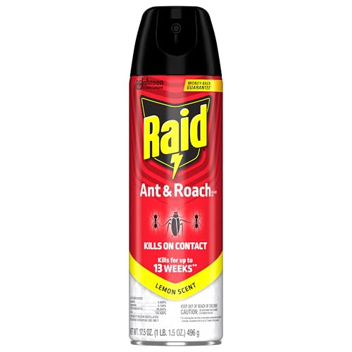 Product label highlights 17.5 oz size and listed bugs