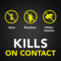 Raid Ant and Roach Killer spray action quickly covers infested surfaces
