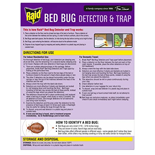 Raid bed bug detector-trap travel use ready for on-the-go detection during trips.