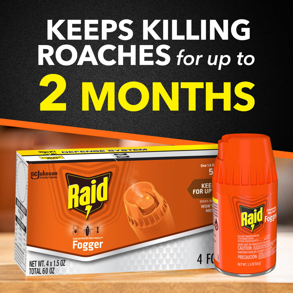 The fogger provides up to two months of residual pest control in treated spaces.