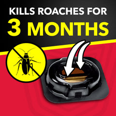 Raid Double Control bait-station closeup highlights dual-bait formula for faster nest targeting