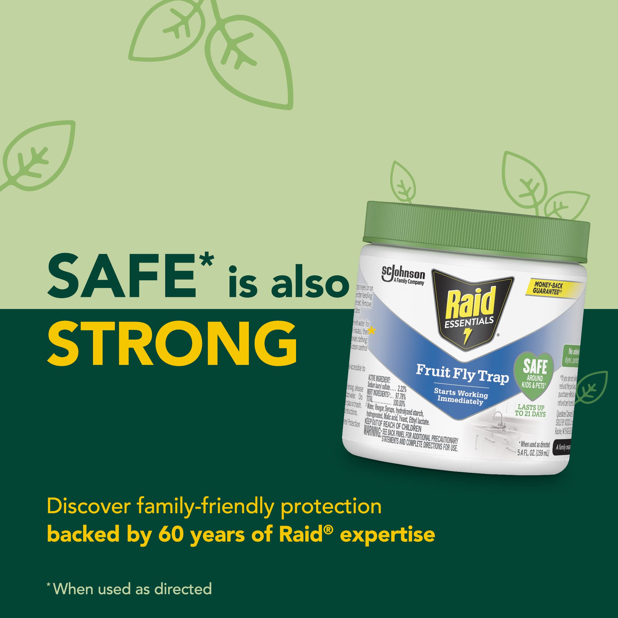 Raid Essentials Fruit Fly Trap targets fruit flies, not gnats.