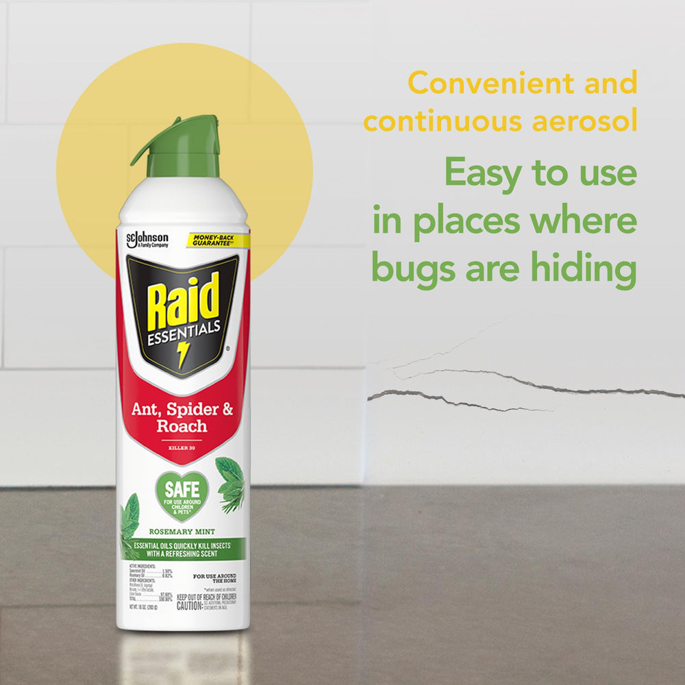Raid Essentials label details with safety and guarantee information