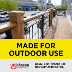 Raid Max 21-feet spray range shown for safer outdoor reach.