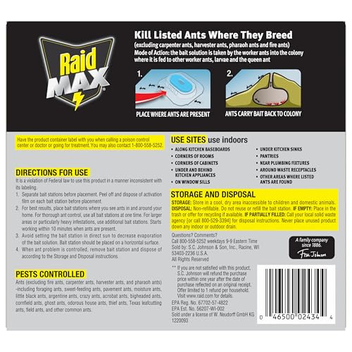 Raid Max Liquid Ant Bait works around the home for versatile control
