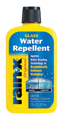 Rain-X Glass Treatment 7oz bottle ready for windshield clarity in rain.