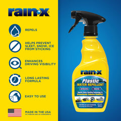 Rain-X hydrophobic plastic coating improves water runoff on plastics