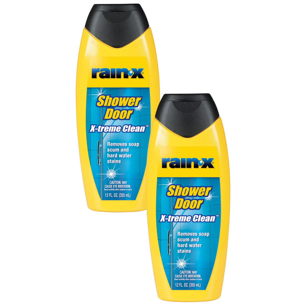 Rain-X X-Treme Clean bottle-pour for shower doors removes soap scum quickly.