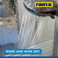 Rain-X X-Treme Clean removes soap scum, calcium, lime, rust stains.