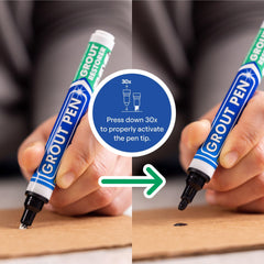 Rainbow Chalk Markers Limited grout pen tip closeup with cotton wick.