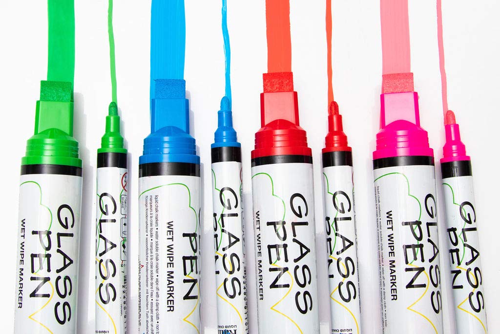 Close-up of Narrow 5mm nib on Rainbow Chalk Markers for fine lines