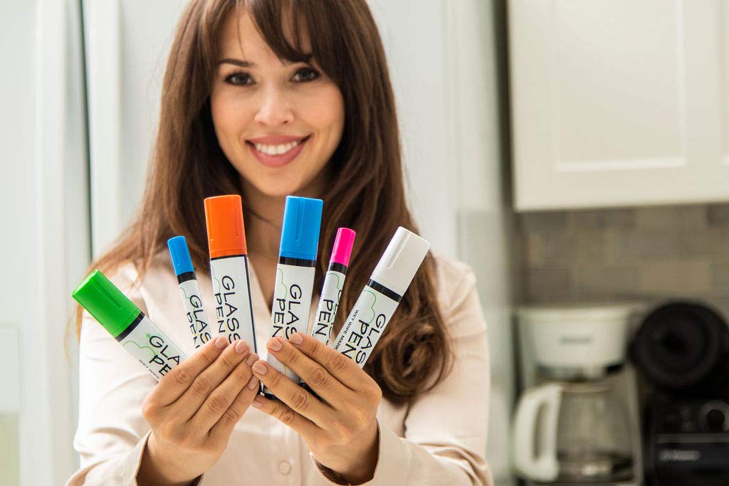 Reversible tips on Rainbow Chalk Markers ready to flip for widths