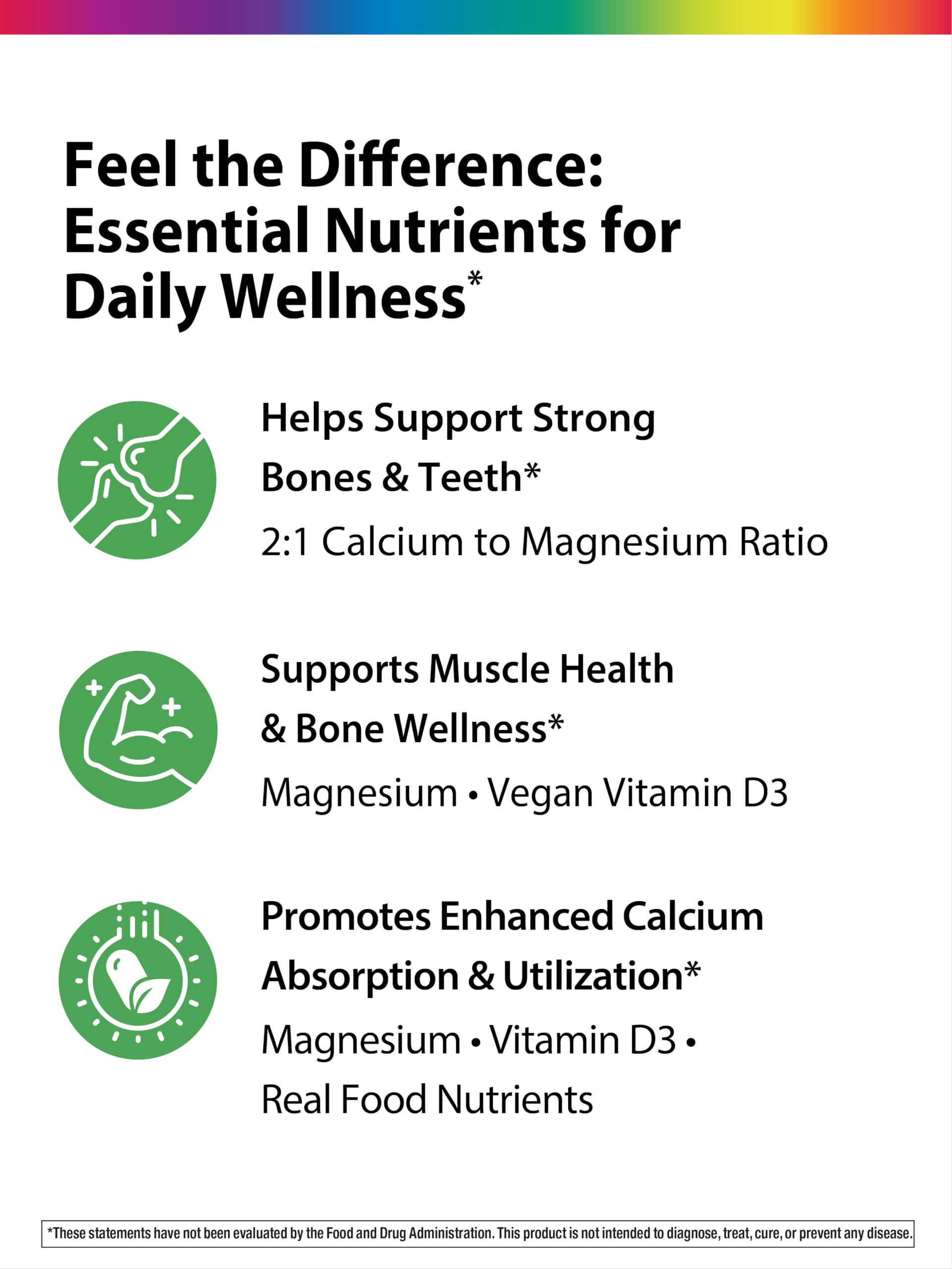 Rainbow Light Calcium Complex ingredients scene with plant minerals