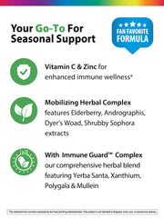 Packaging illustrating the three herbal blends used in Rainbow Light Counter Attack.