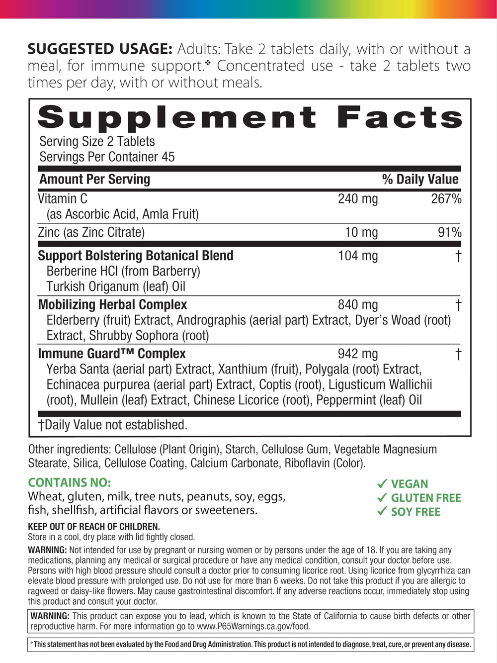 Rainbow Light Counter Attack tablets ready for daily dosage to support immunity.